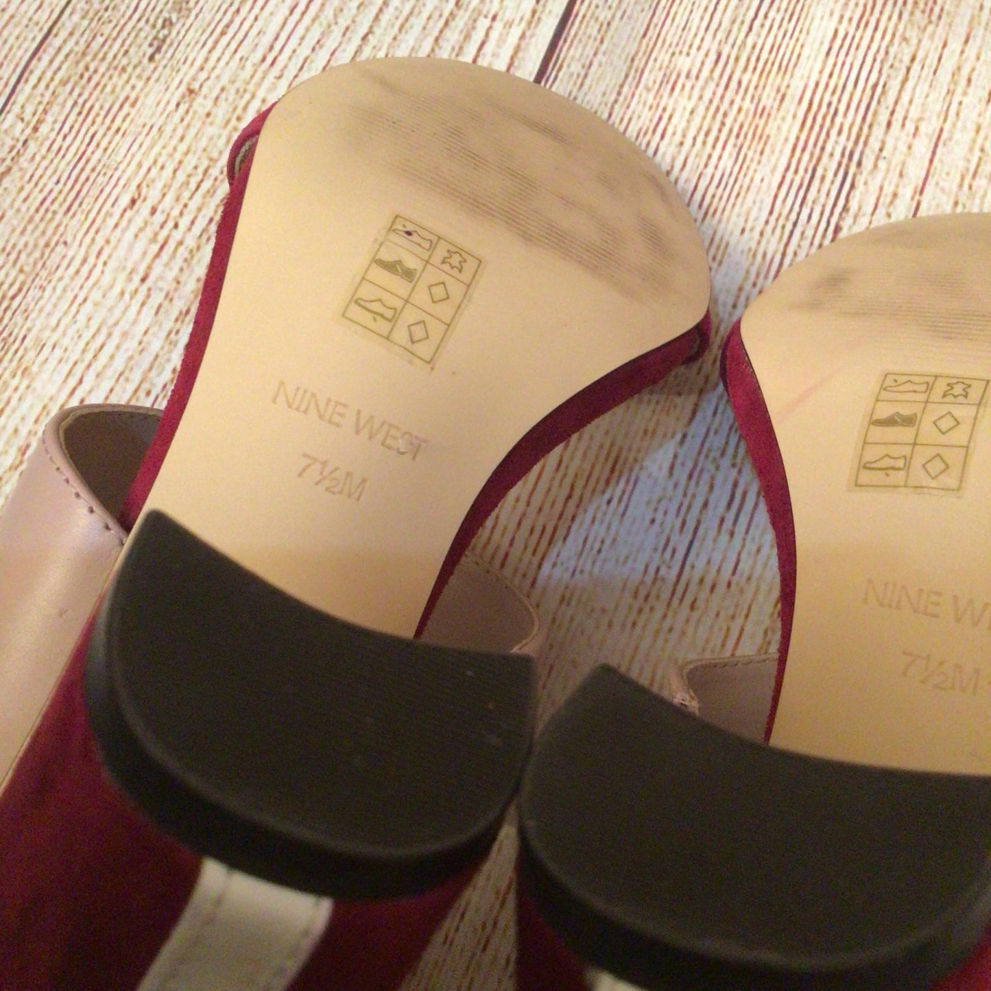 Nine West Pink Red Nohea Sling Back Sandals Heels Size 4.5 UK