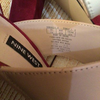 Nine West Pink Red Nohea Sling Back Sandals Heels Size 4.5 UK