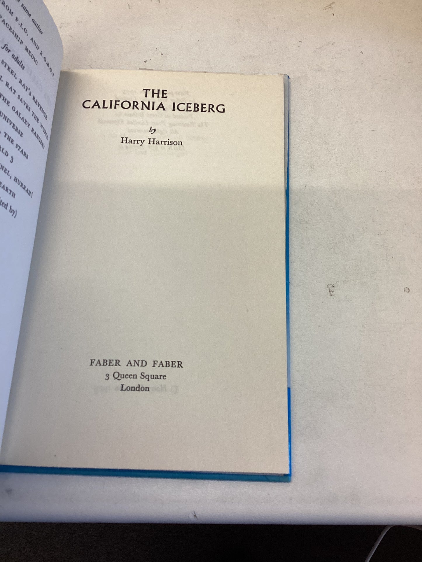 The California Iceberg Harry Harrision 1st Edition