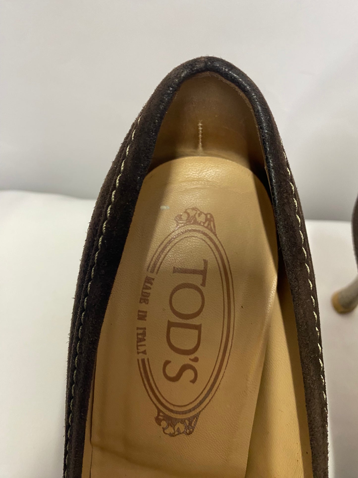 Tod's Brown Suede Pointed Pumps Heels 4.5