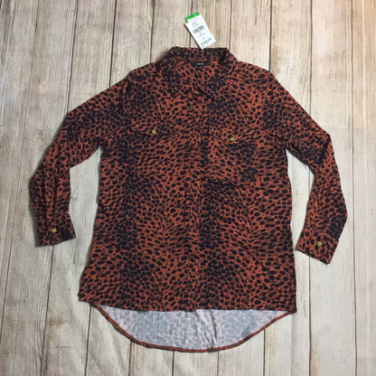 BNWT Next Black & Brown Animal Print Zip Up Blouse RRP £30 Size 12