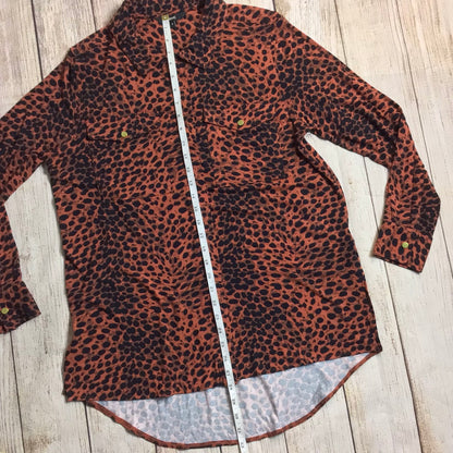 BNWT Next Black & Brown Animal Print Zip Up Blouse RRP £30 Size 12