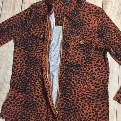 BNWT Next Black & Brown Animal Print Zip Up Blouse RRP £30 Size 12