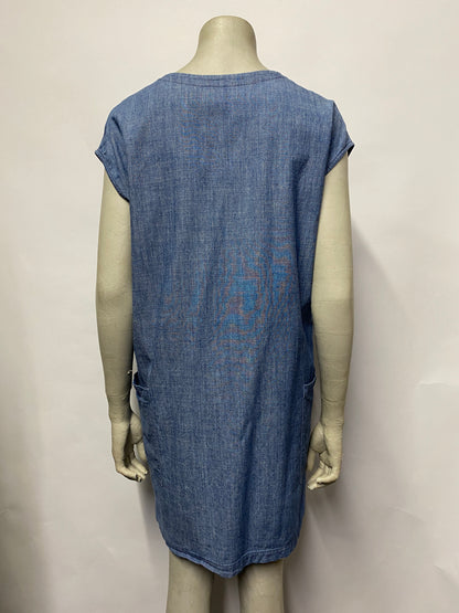 Theory Blue Cotton Tunic Dress S