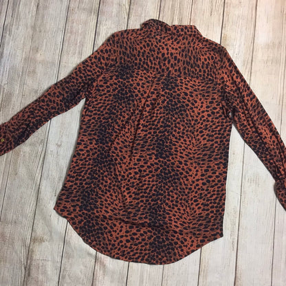 BNWT Next Black & Brown Animal Print Zip Up Blouse RRP £30 Size 12