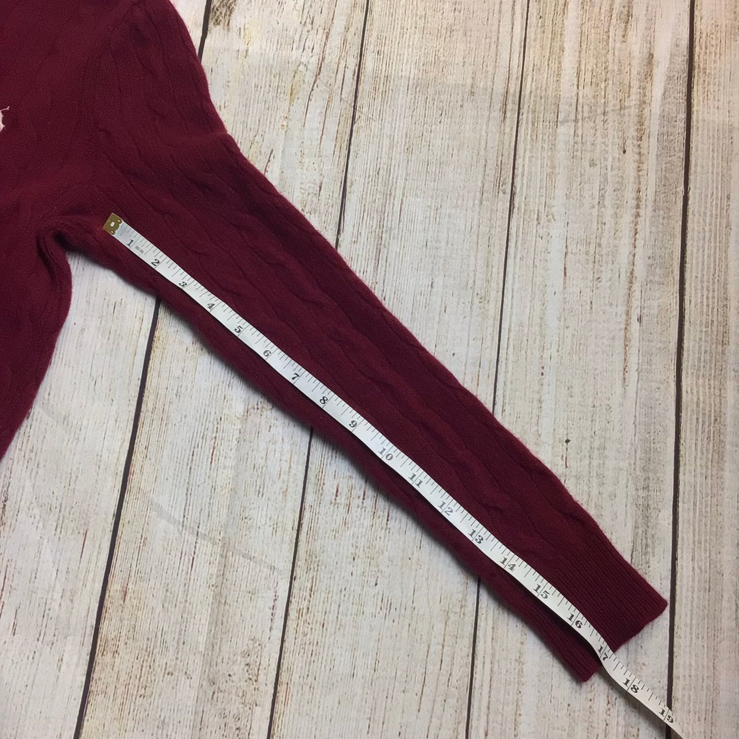 Polo Ralph Lauren Maroon Wool & Cashmere Blend Jumper Size L