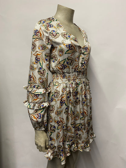 Maje Multicoloured Ruffled Paisley Mini Dress 6