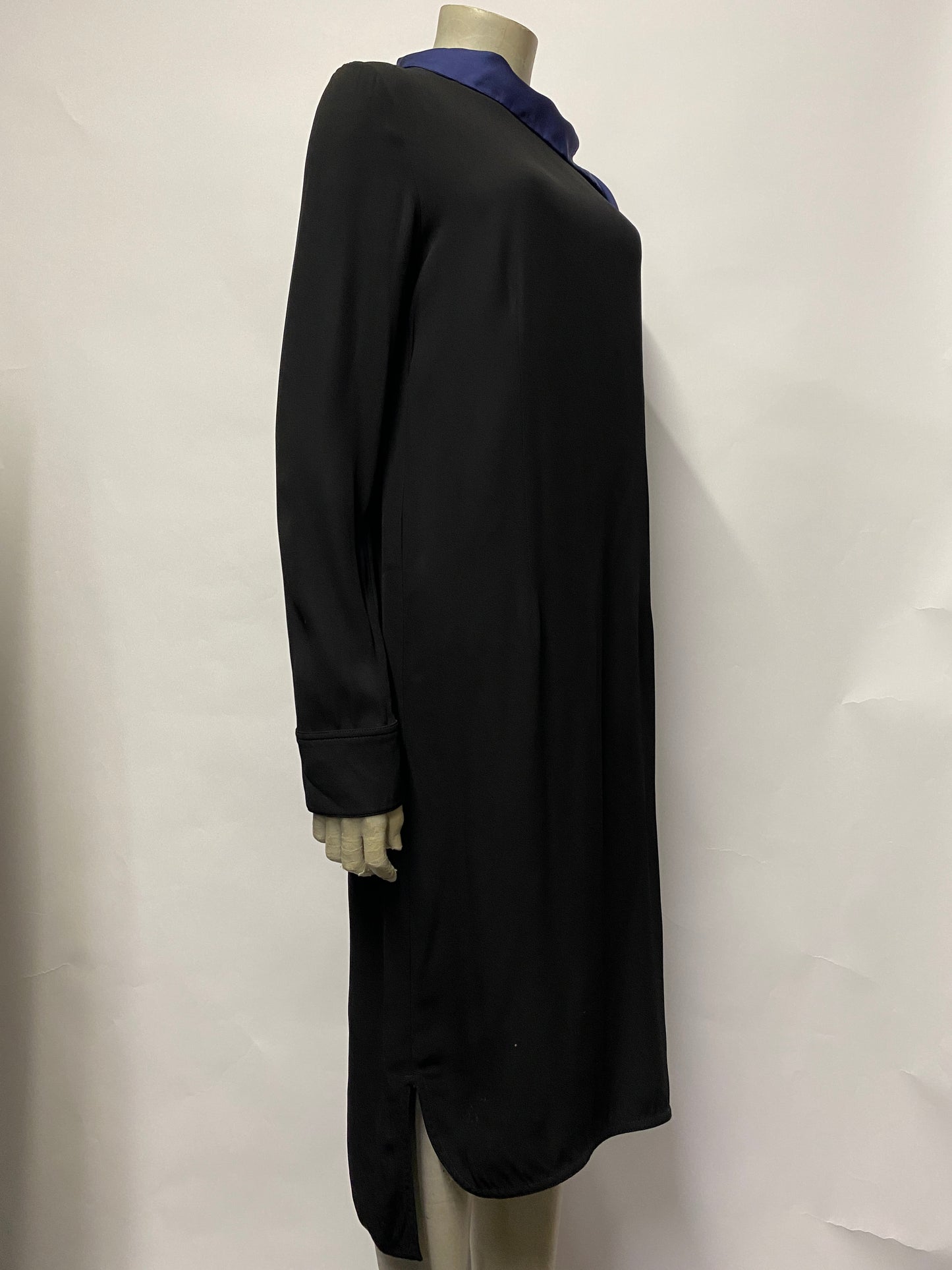 Marni Black & Navy Crepe Envers Satin  Dress 14