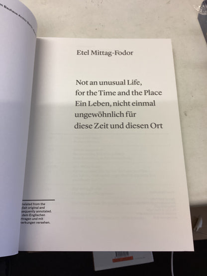 Not an Unusual Life, For The Time and Place  Etel Mittag Fodor