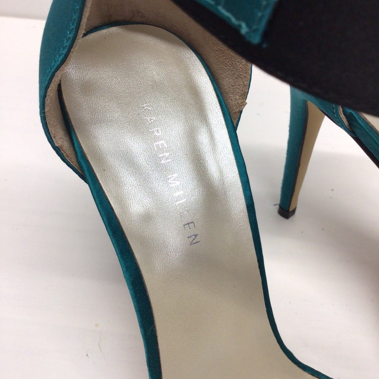 Karen Millen Teal Green & Black Stiletto Sandals Size EU 41 (UK 7)