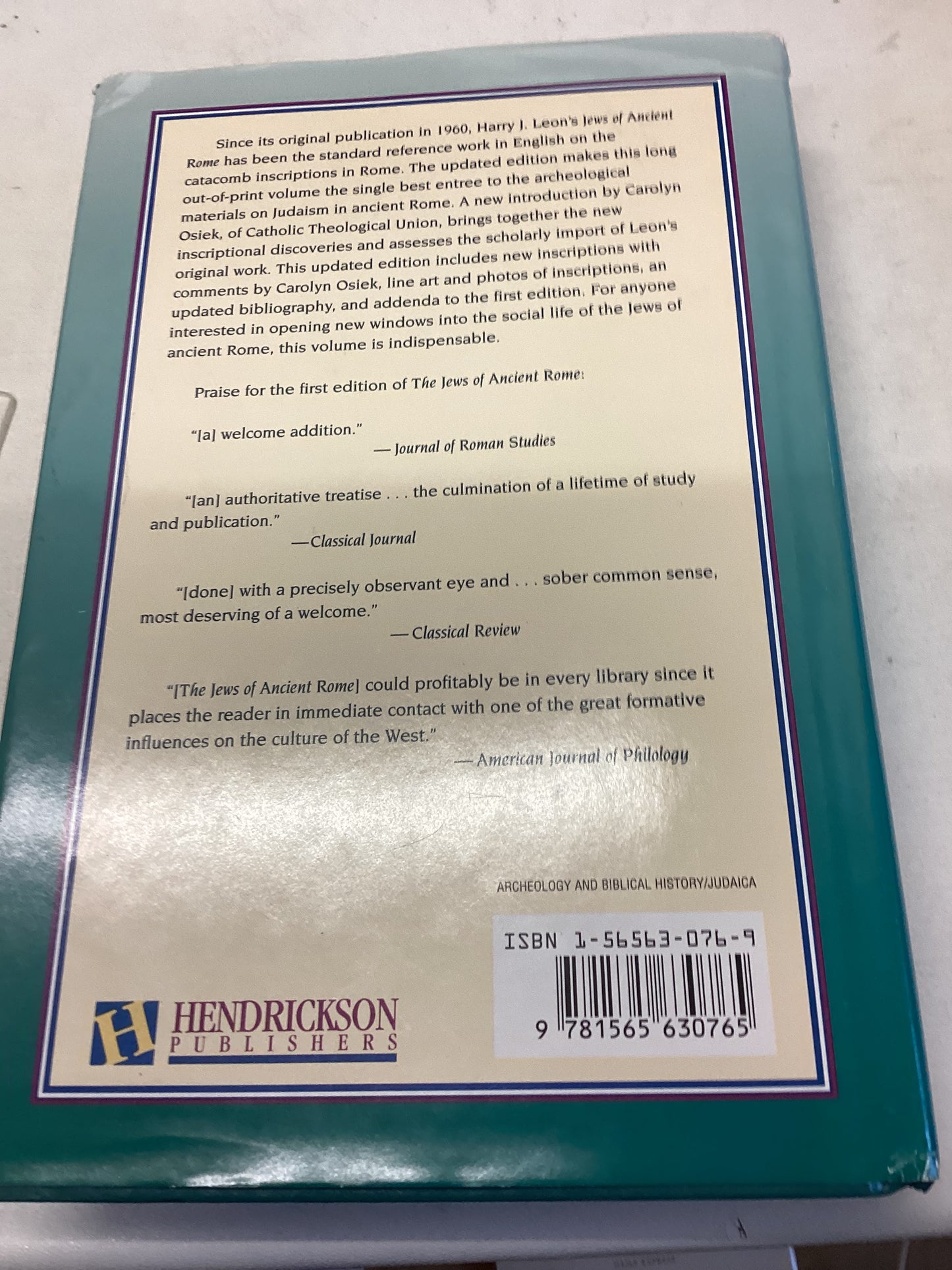 The Jews of Ancient Rome Updated Edition Harry J Leon