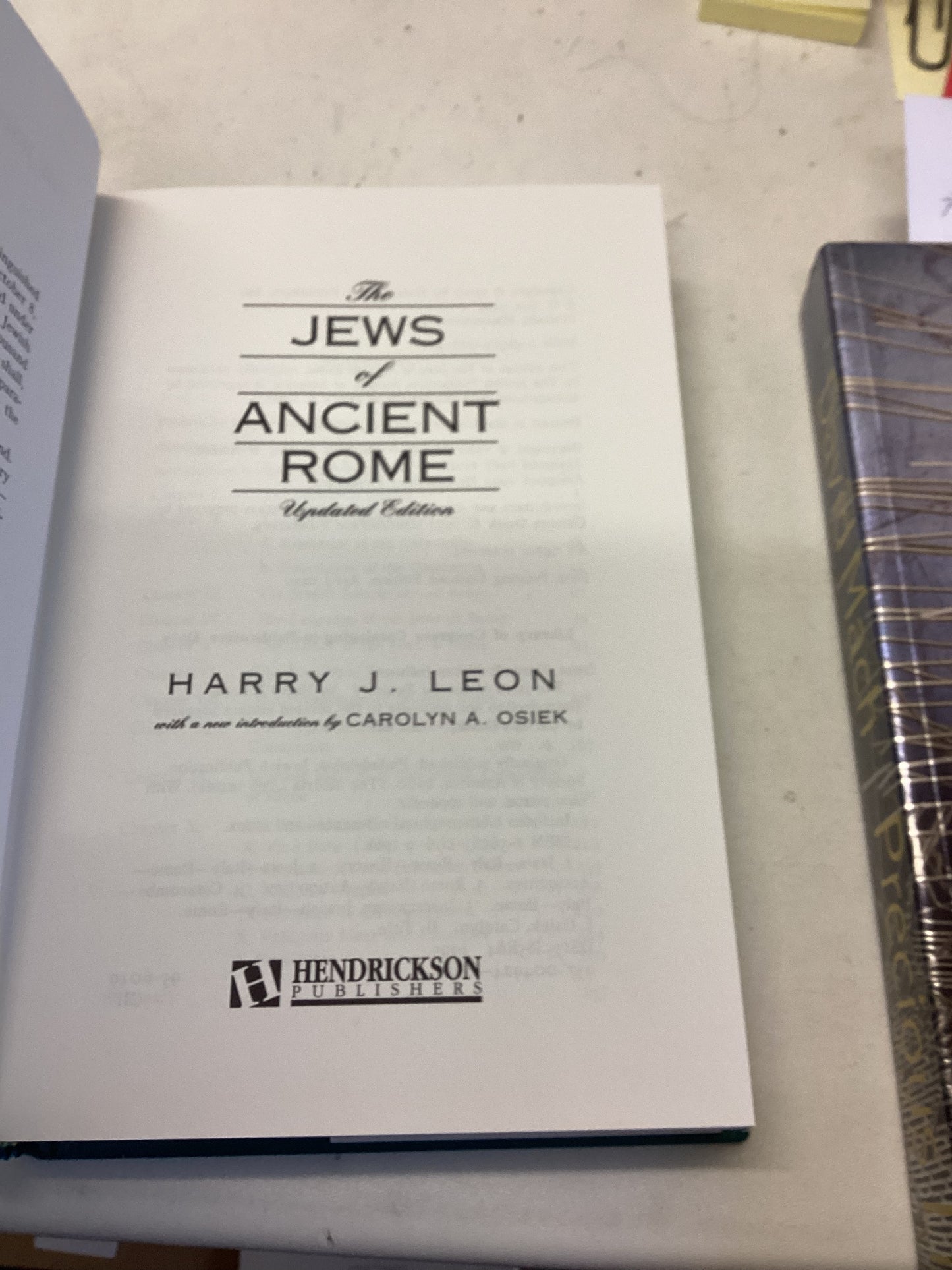 The Jews of Ancient Rome Updated Edition Harry J Leon