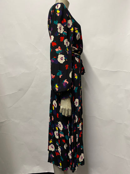 Seraphine Black Multicolour Floral Wrap Maternity Dress 10