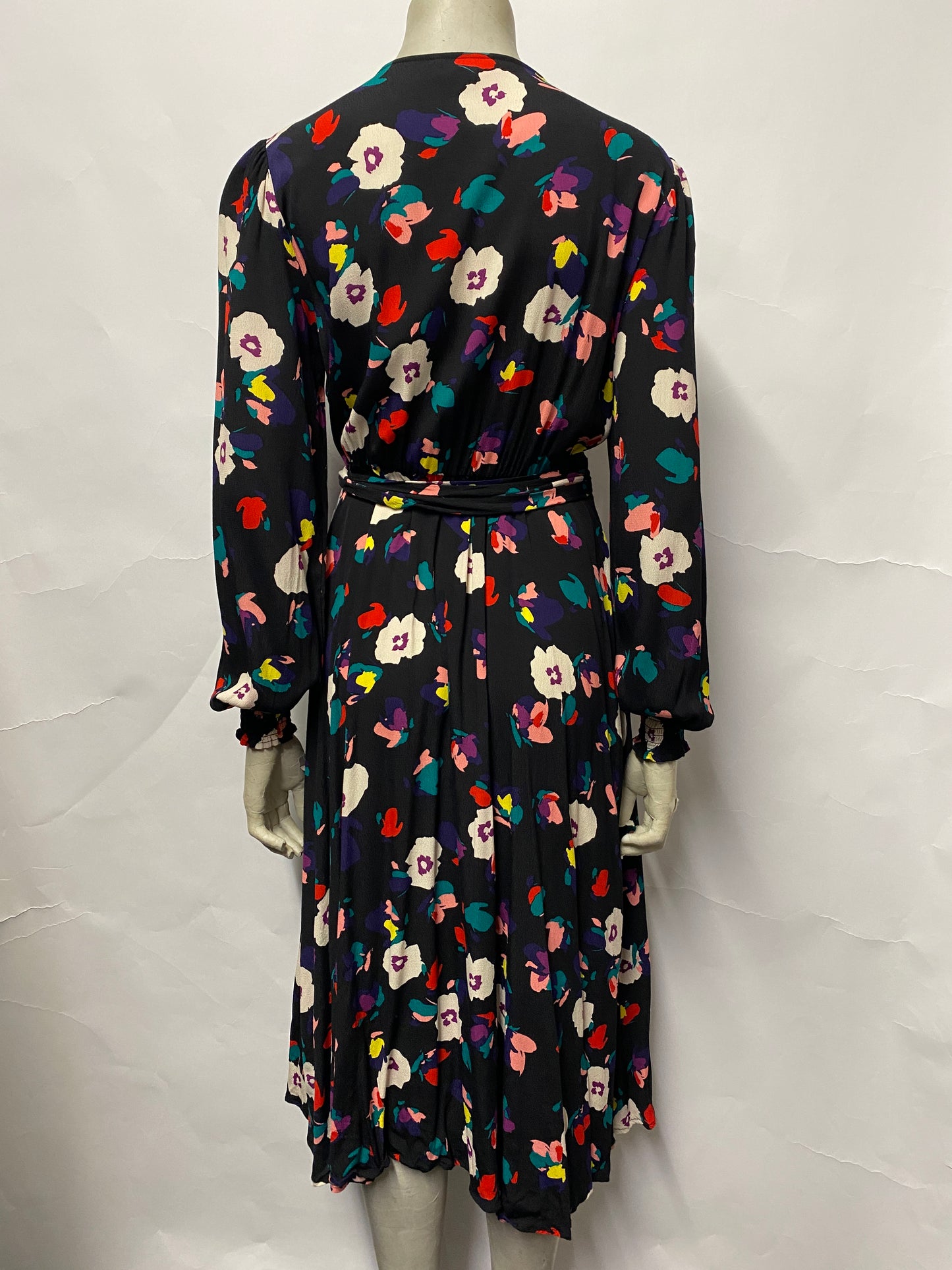 Seraphine Black Multicolour Floral Wrap Maternity Dress 10