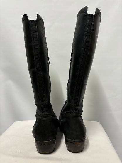 Fly London Black Leather Calf Length Boots 7