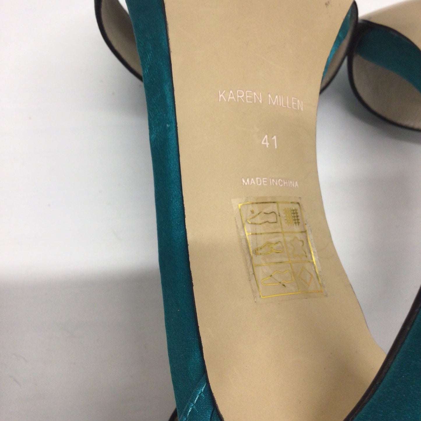 Karen Millen Teal Green & Black Stiletto Sandals Size EU 41 (UK 7)