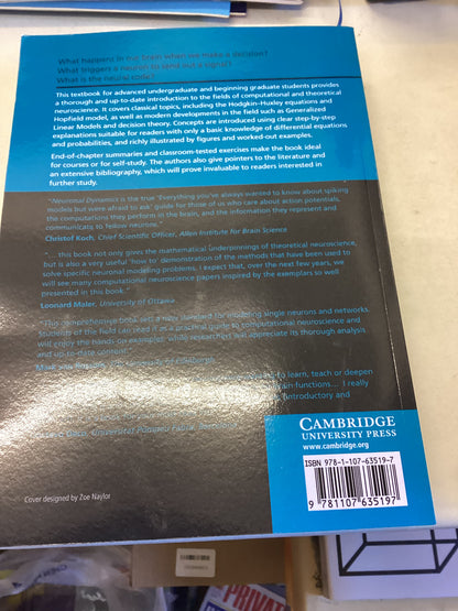 Neuronal Dynamics From Single Neurons to Networks and Models of Cognition