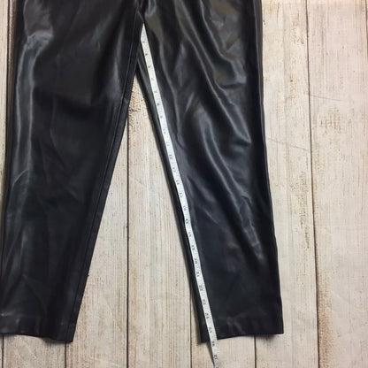 Zara Black Faux Leather Look Trousers Size M