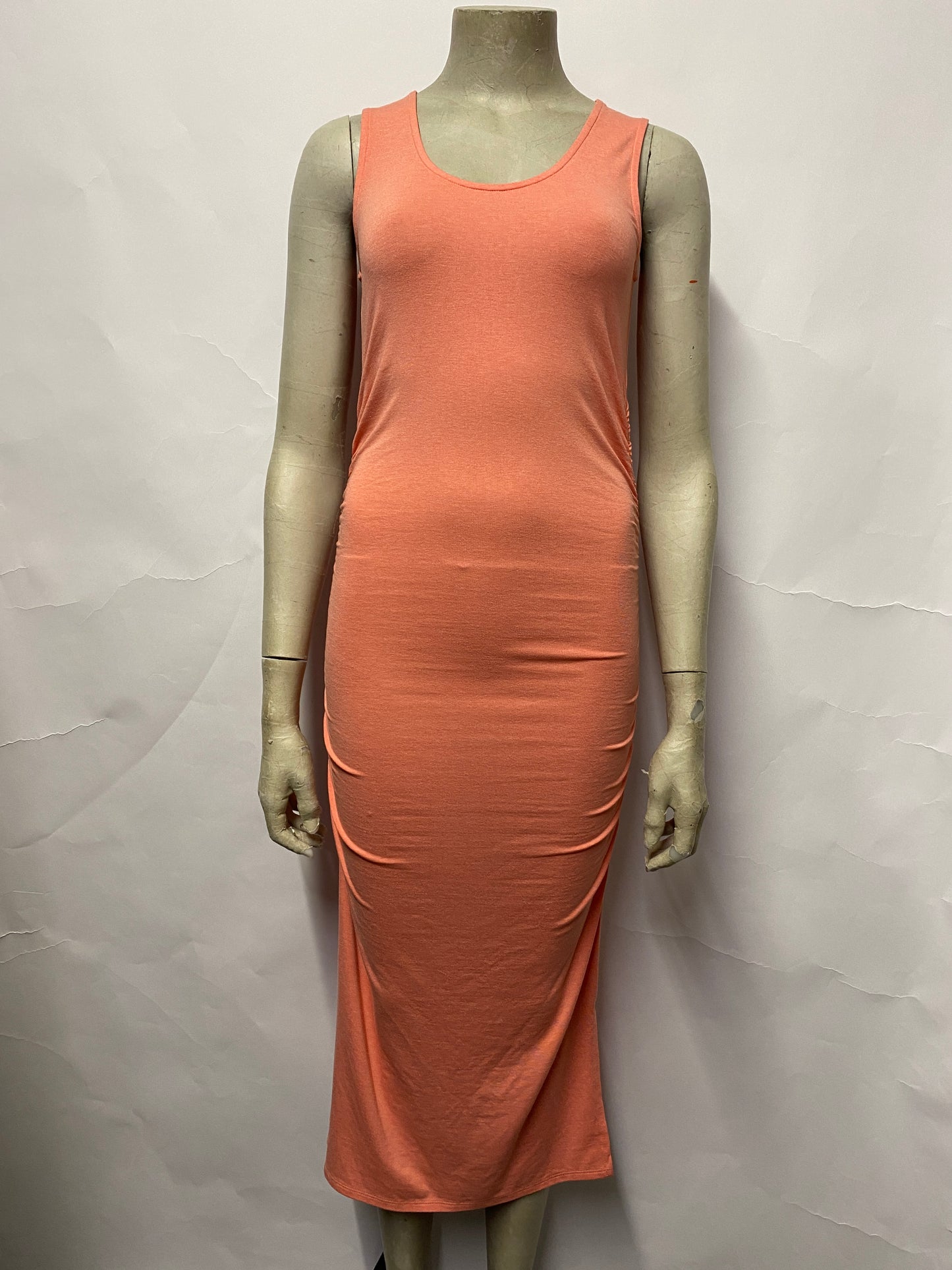 Baukjen Salmon Pink Ruched Dress 10 BNWT