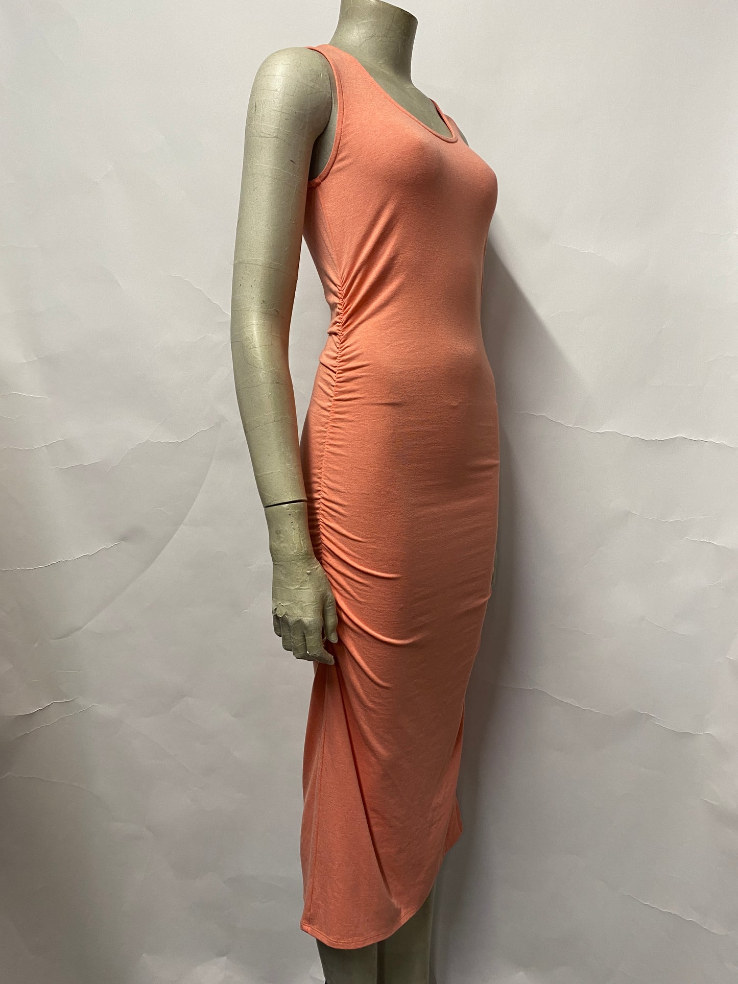 Baukjen Salmon Pink Ruched Dress 10 BNWT