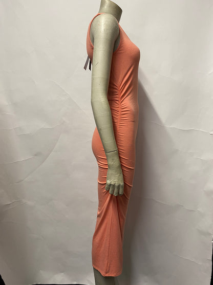 Baukjen Salmon Pink Ruched Dress 10 BNWT