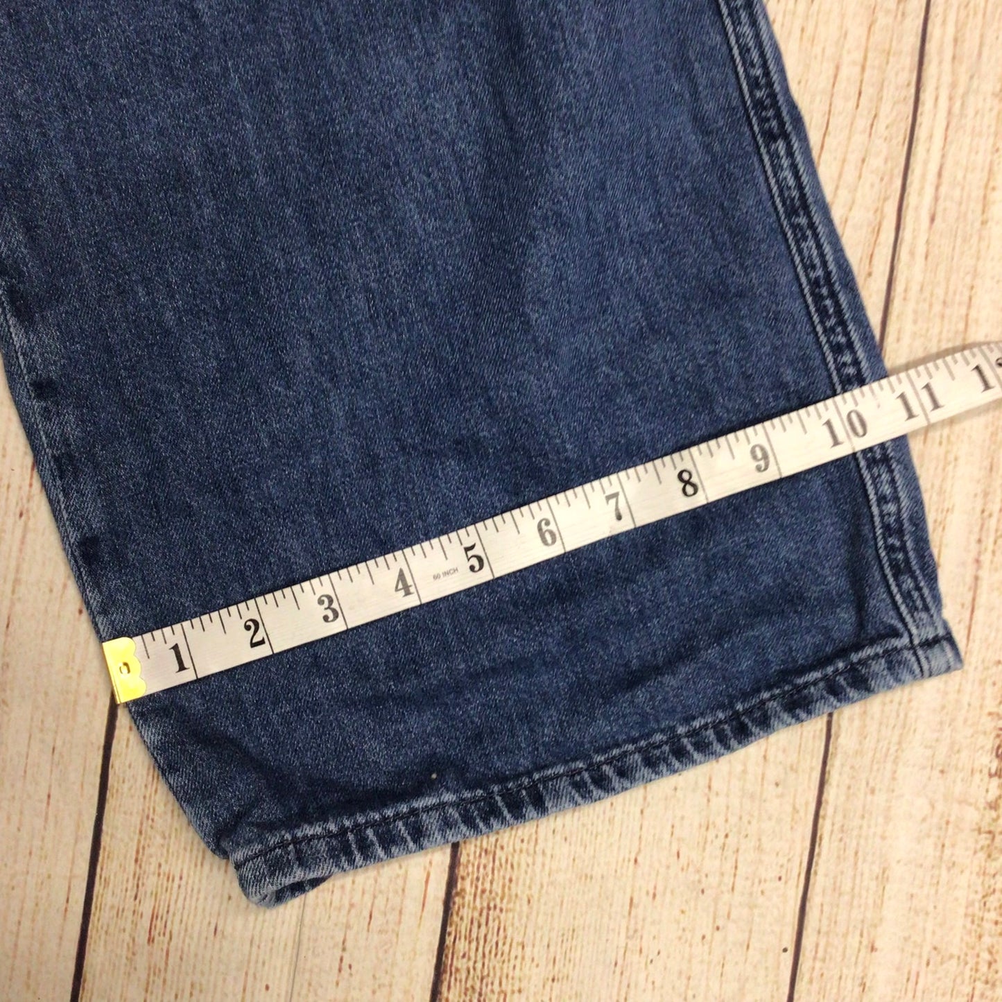 Arket Blue 100% Cotton Relaxed Denim Trousers w/Drawstring Waist Size M