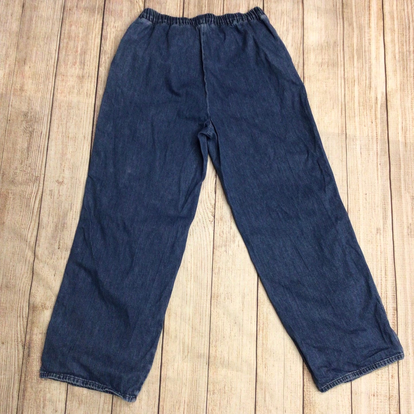 Arket Blue 100% Cotton Relaxed Denim Trousers w/Drawstring Waist Size M