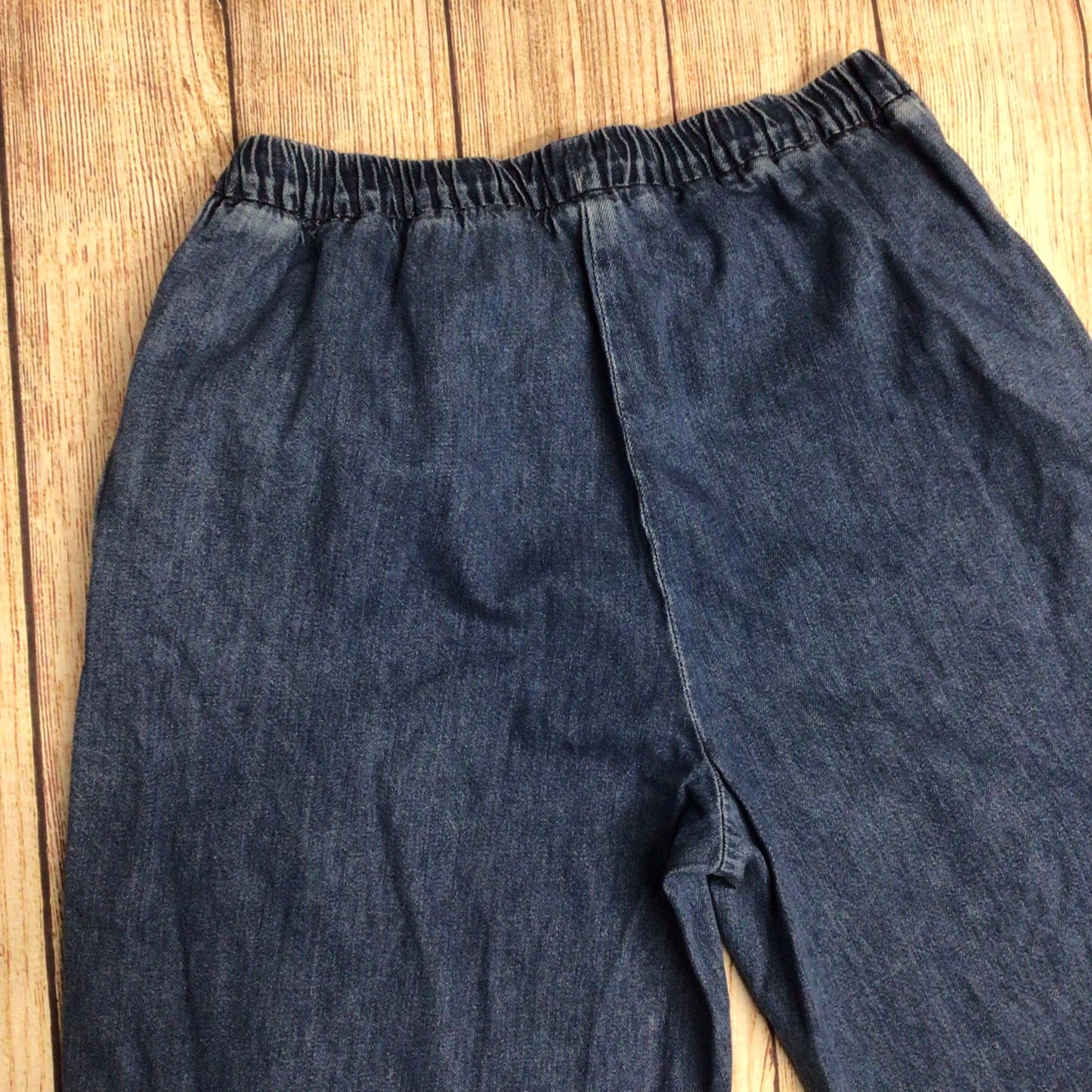 Arket Blue 100% Cotton Relaxed Denim Trousers w/Drawstring Waist Size M