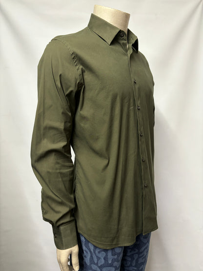 Prada Green Cotton Blend Long Sleeve Button Down Shirt 42/16.5