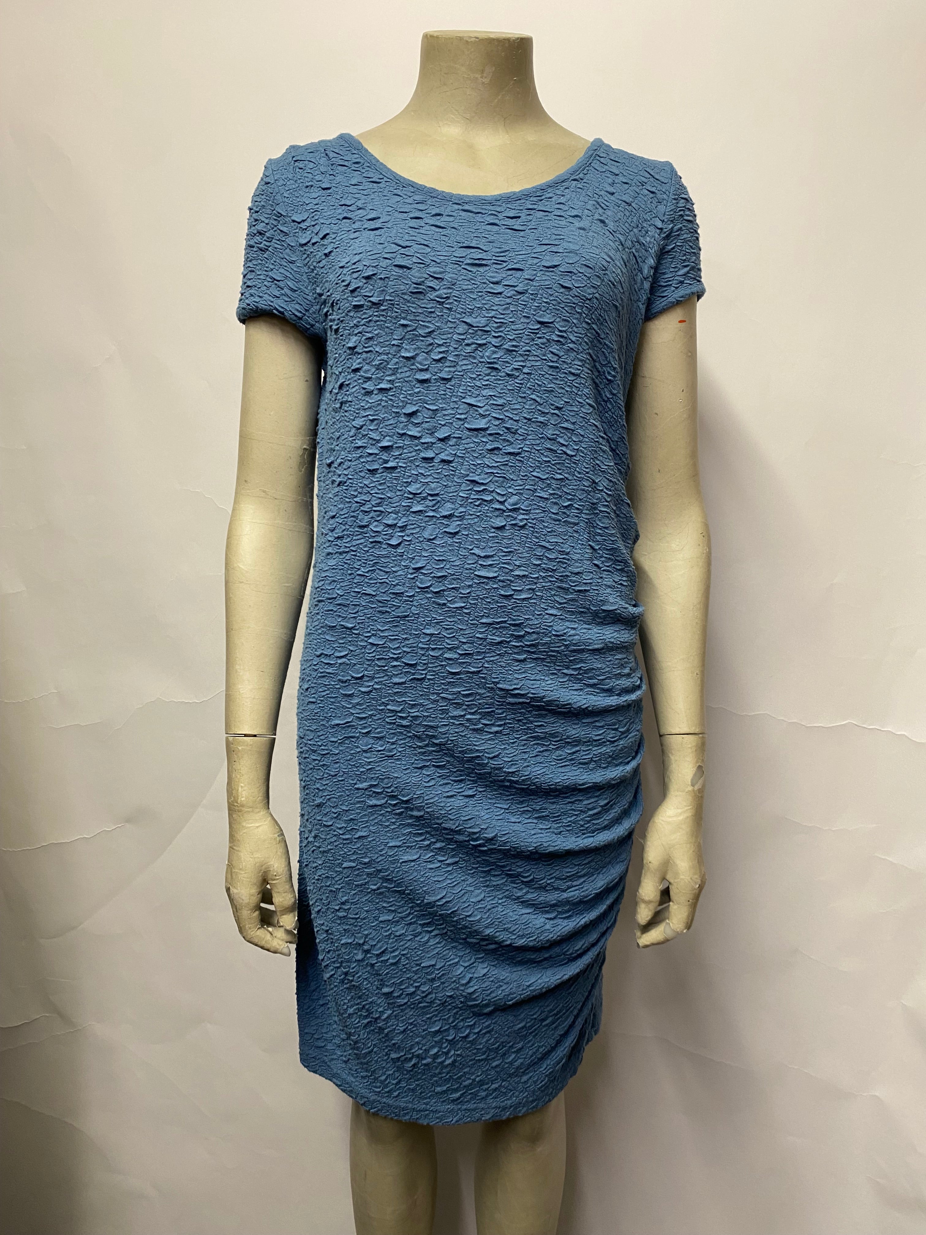 Hush Blue Textured T Shirt Dress S M Shop for Shelter