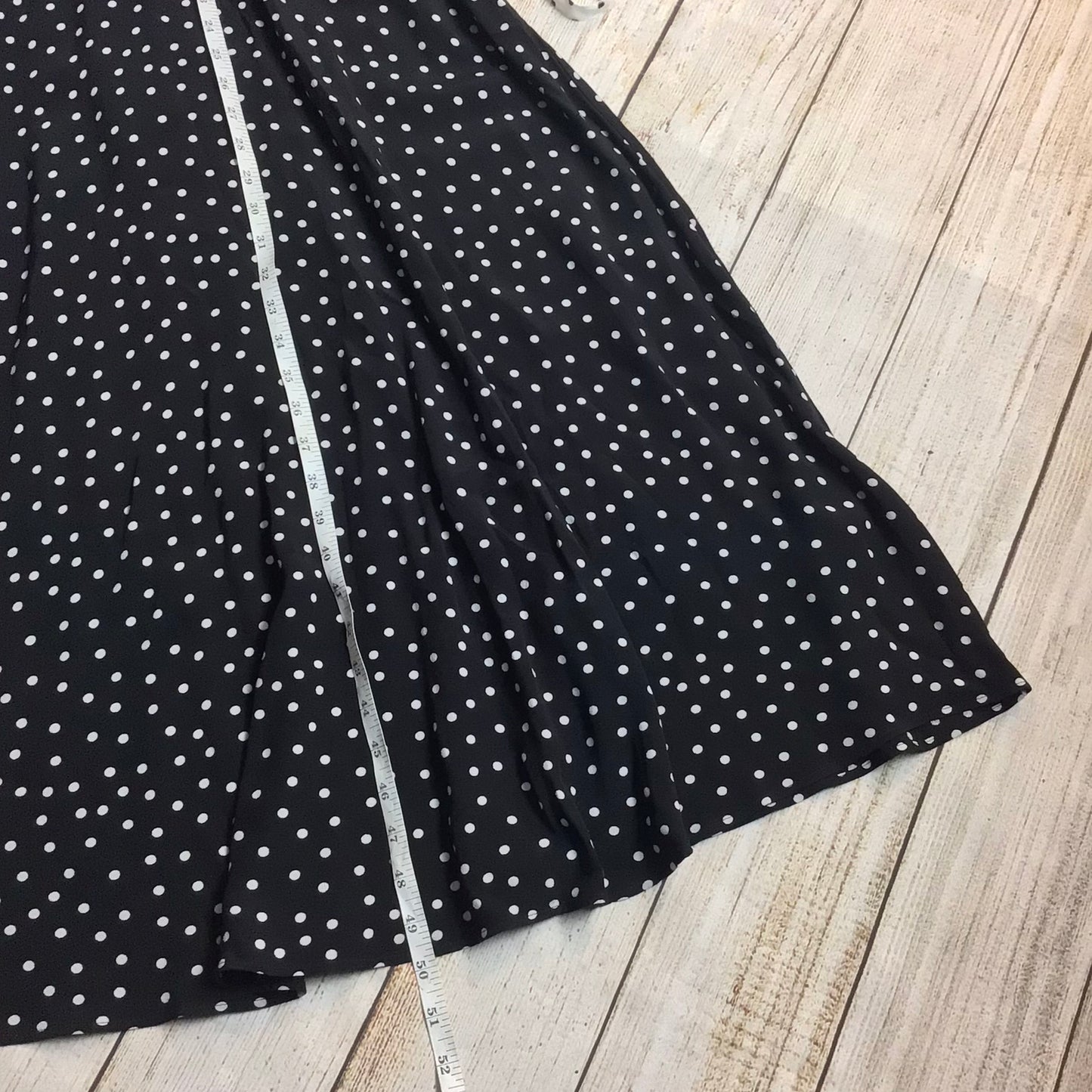 BNWT M&S Black & White Polka Dot Midaxi Tea Dress w/Tie Back Size 6 Regular