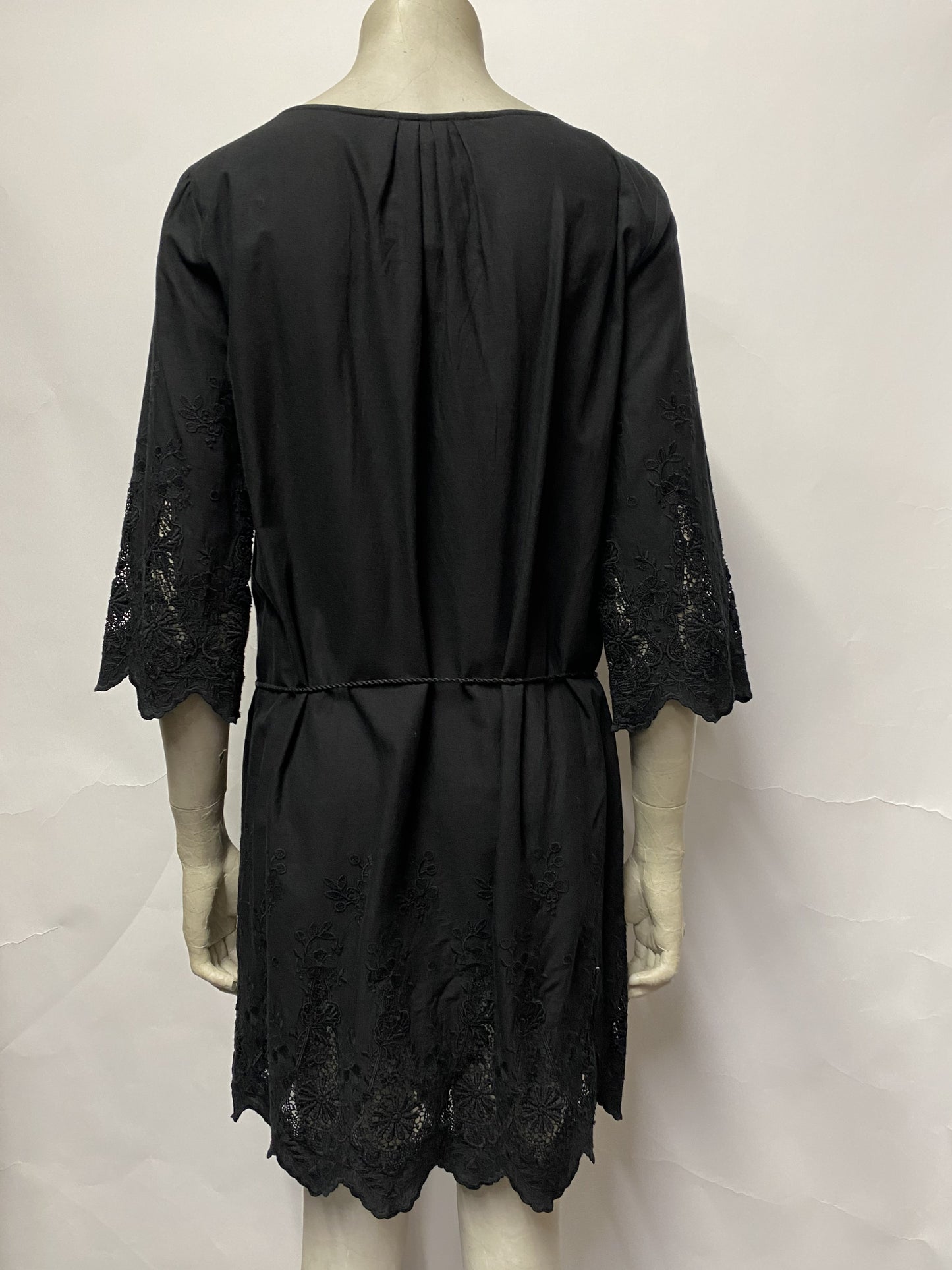 Comptoir Des Cotonniers Black Kaftan Cotton Dress Small