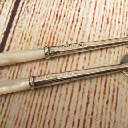 Adie Lovekin Birmingham Silver Mother of Pearl Pickle Forks (in box)