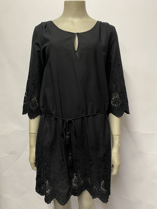 Comptoir Des Cotonniers Black Kaftan Cotton Dress Small