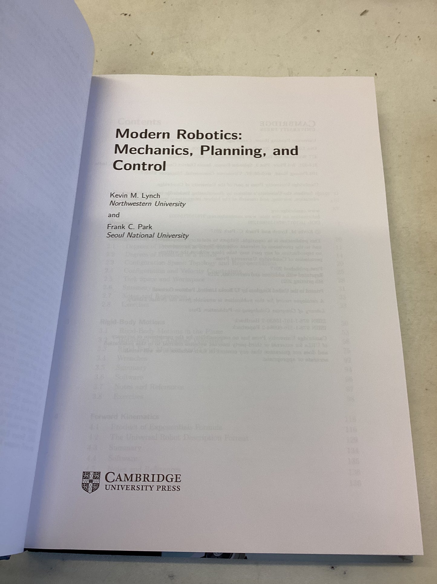 Modern Robotics Mechanics, Planning and Control Kevin M Lynch Frank C Park