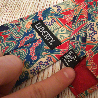 Liberty of London Tana Lawn Cotton Red Blue Multi Tie