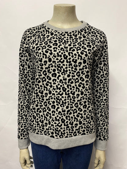 Whistles Grey Leopard Print Sweatshirt