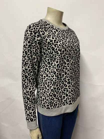 Whistles Grey Leopard Print Sweatshirt