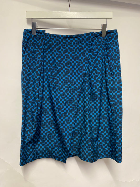Farhi by Nicole Farhi Blue Silk Mini Skirt 10
