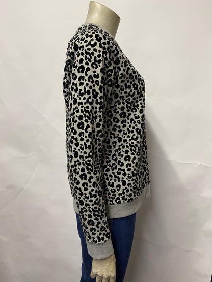 Whistles Grey Leopard Print Sweatshirt