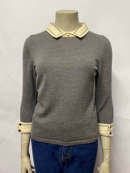 HWR Grey Wool and Cotton Jumper Small