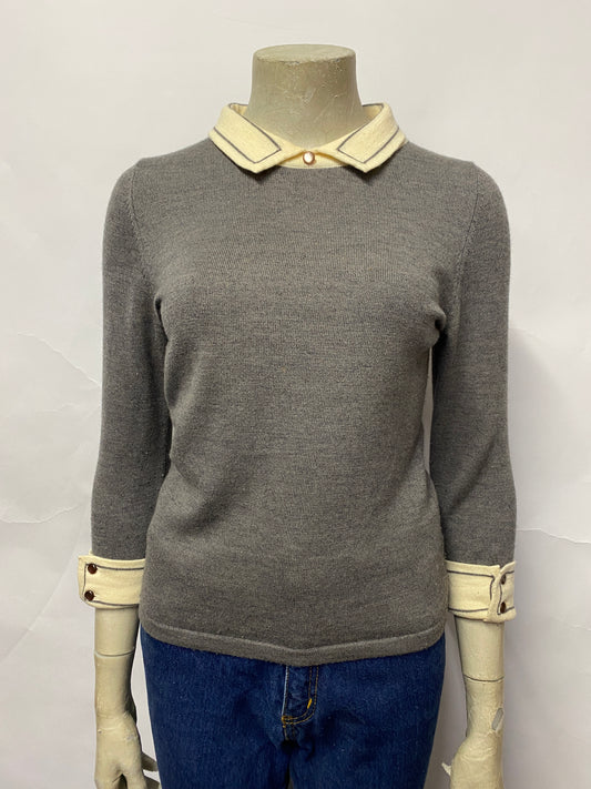 HWR Grey Wool and Cotton Jumper Small