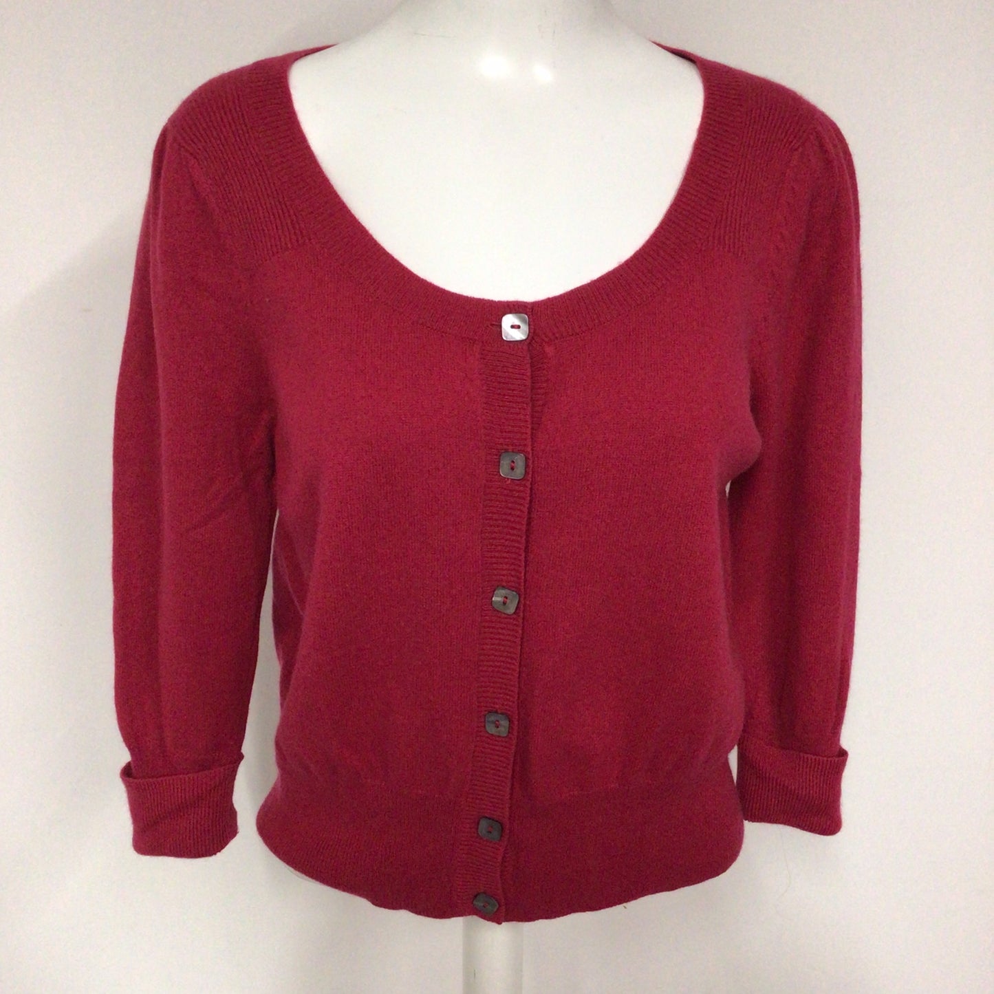 Autograph Rose Pink 100% Cashmere Cardigan Size Ch 35"