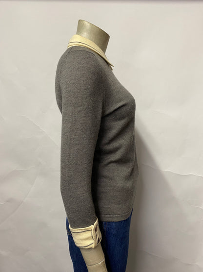 HWR Grey Wool and Cotton Jumper Small