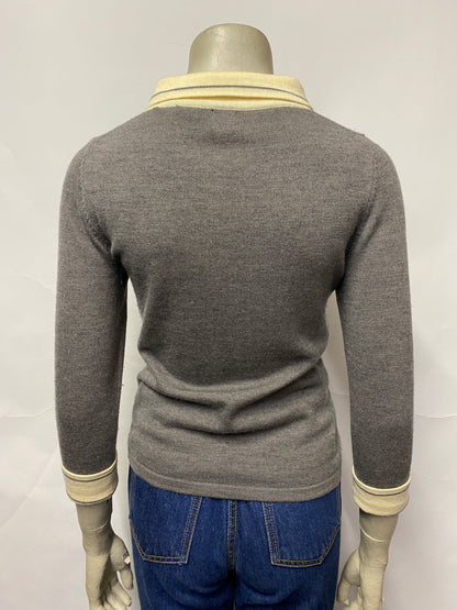 HWR Grey Wool and Cotton Jumper Small