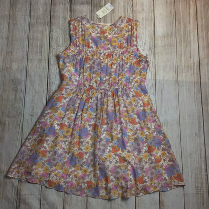 BNWT MNG Mango Multicoloured Pale Floral Print Tie Front Mini Dress Size 12