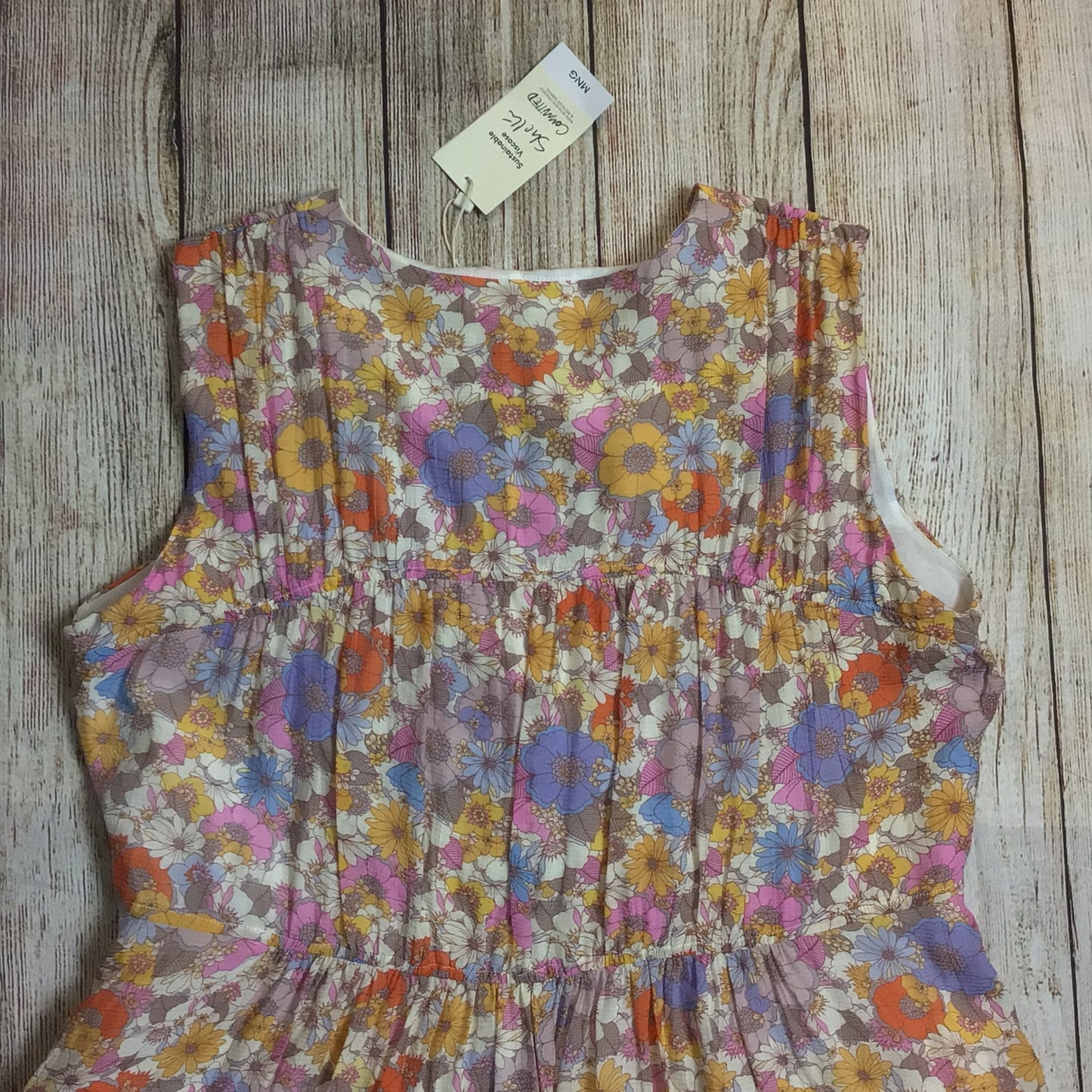 BNWT MNG Mango Multicoloured Pale Floral Print Tie Front Mini Dress Size 12