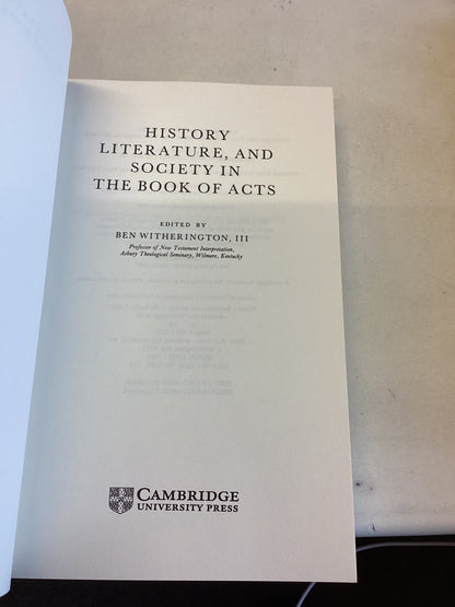 History, Literature and Society In The Book of Acts Edited By Ben Witherington 111