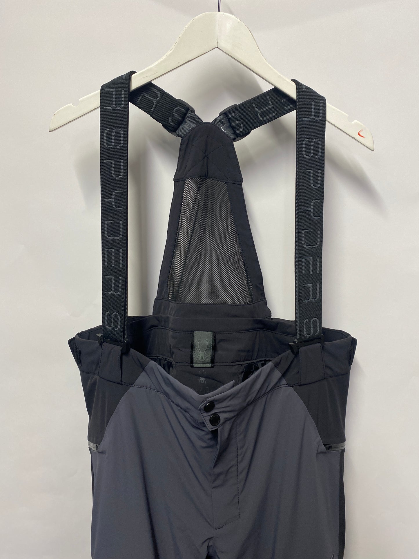 Spyder Grey and Black Primaloft Suspender Salopettes XXL