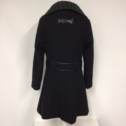 Desigual Black 38E2034 Wool Blend Coat Size 40